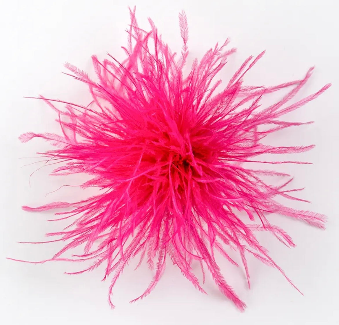 Brosche aus Straußenfedern pink  "...it´s all about feather"