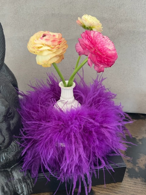 "Royal Couture "  Luxus Kranz  Straußenfedern mit Marabufedern kombiniert in lila