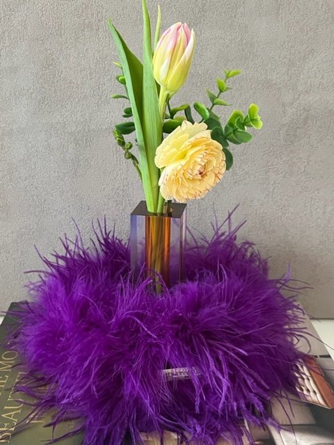 "Royal Couture "  Luxus Kranz  Straußenfedern mit Marabufedern kombiniert in lila