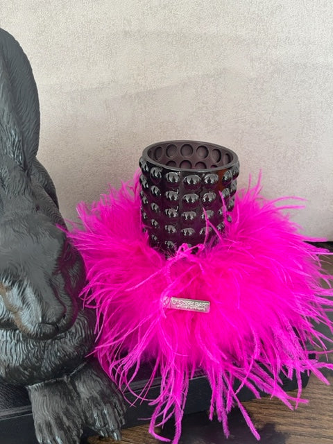 "Royal Couture "  Luxus Kranz  Straußenfedern mit Marabufedern kombiniert in pink
